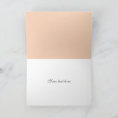 ピーチ＆クリーム エレガント ウェディング または ブライダル サンキューカード (内部)