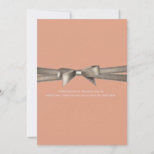 ピーチ&グラモアスパークルボウパーティの招待状 招待状 (裏面)