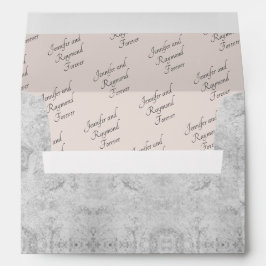 ピーチ&グレイ大理石エンベロモノグラムのープ 封筒