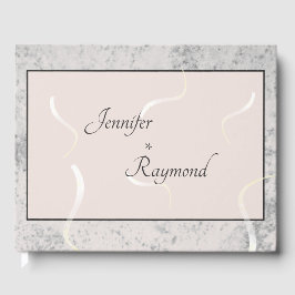 ピーチ&グレイ大理石モノグラーム ゲストブック