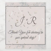 ピーチ&グレイ大理石モノグラーム ワインラベル (シングルラベル)