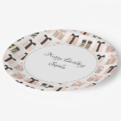 ピーチ&グレイ誕生日 パーソナライズされた ペーパープレート (アングル)