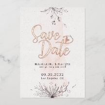 ピーチ&グレーフローラロマンチックな結婚式は日付を保存