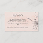 ピーチ&グレーフローラQRコード結婚のウェブサイト エンクロージャーカード (正面)