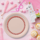 ピーチ&コーラルビーズネックレスプリント紙プレート ペーパープレート (パーティー)