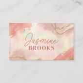 ピーチ＆ゴールドグリッター スパークリングパステル 名刺 (正面)