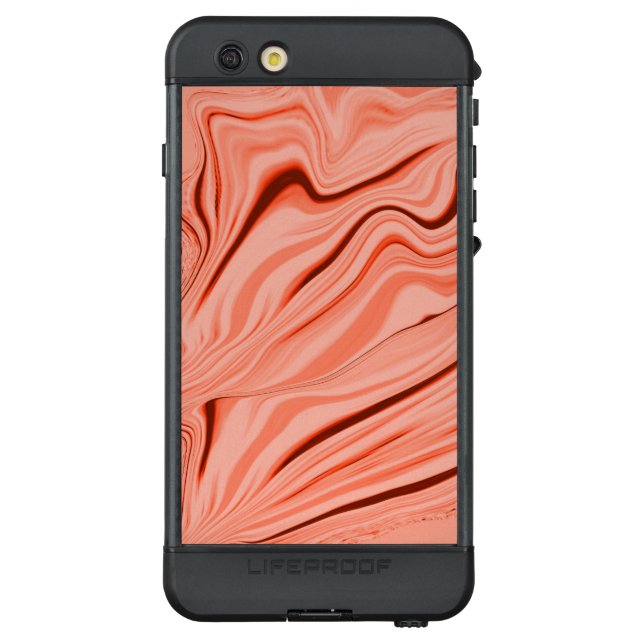 ピーチ、サケの珊瑚とピンクのミックス曲線 LifeProof iPhoneケース (裏面)