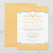 ピーチ ジグザグ ウェディング 招待状 (正面/裏面)