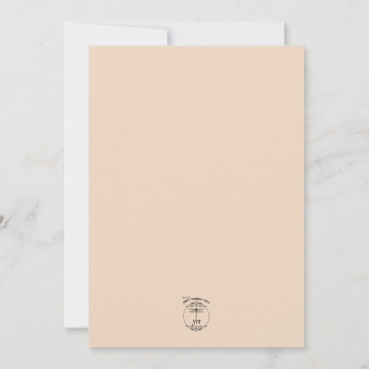 ピーチ＆セージグリーンの花のウェディング招待状 招待状 (裏面)