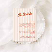 ピーチ&タンジェリンストライプのレトロ結婚ズ詳細