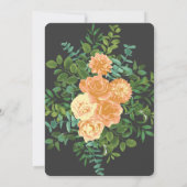 ピーチ&チャコールグレーピーニー&バラフローラ結婚ズ 招待状 (裏面)