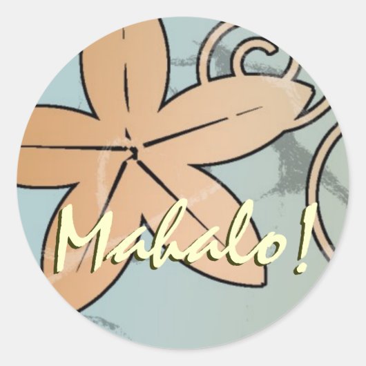 ピーチ&ティール(緑がかった色)ハワイアン結婚ズマハローシール ラウンドシール (正面)