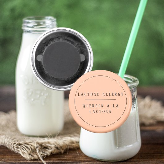 ピーチ・バイリンガル乳糖アレルギースペインの警報 マグネット