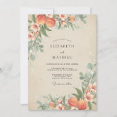 ピーチ バウンティフル オーチャード ウェディング 招待状 (正面)