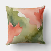 ピーチ、バラ、およびグリーンウォーターのカラーテクスチャ クッション (裏面)