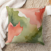 ピーチ、バラ、およびグリーンウォーターのカラーテクスチャ クッション (ブランケット)