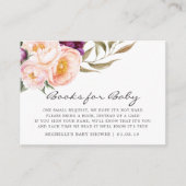 ピーチ&バーガンディフローラ赤ちゃんシャワー予約リクエスト エンクロージャーカード (正面)