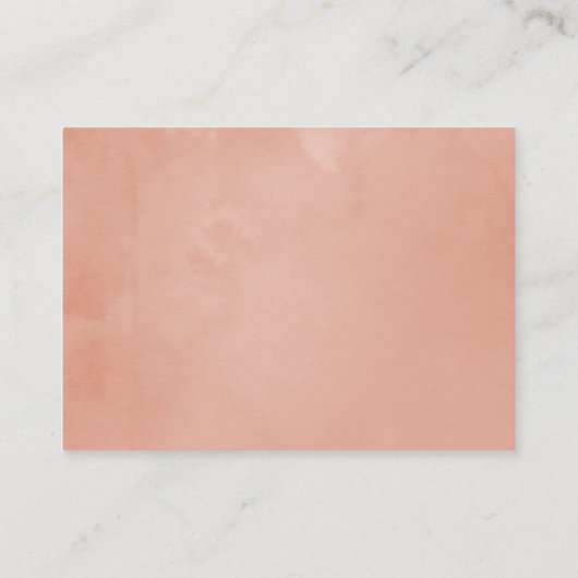 ピーチ&バーガンディフローラ赤ちゃんシャワー表示シャワー エンクロージャーカード (裏面)