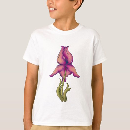 ピーチ&パープルアイリス Tシャツ (正面)