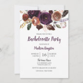 ピーチ&パープルフラワーバチェロレッテ招待状 招待状 (正面)