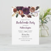 ピーチ&パープルフラワーバチェロレッテ招待状 招待状 (スタンド正面)