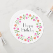 ピーチ&ピンクウォーターカラーデイジーリースカード カード (正面/裏面インサイチュ)