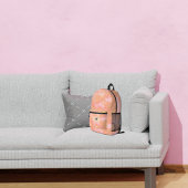 ピーチ&ピンククラウドイニシャル文字"M"ポケット プリントバックパック