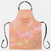 ピーチ&ピンクハート&スカイバイリンガル「アマダ」「愛」 エプロン (正面)