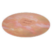 ピーチ&ピンクハート&スカイバイリンガル「アマダ」「愛」 カッティングボード (角)