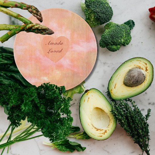 ピーチ&ピンクハート&スカイバイリンガル「アマダ」「愛」 カッティングボード