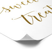 ピーチ&ピンクピーニーフラワースウィートトリートサイン ポスター (角)