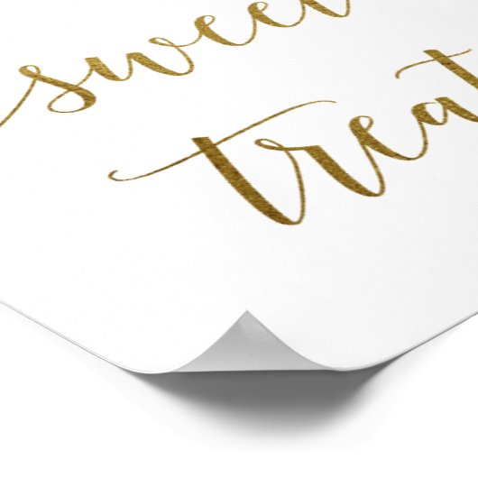 ピーチ&ピンクピーニーフラワースウィートトリートサイン ポスター (角)