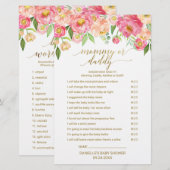 ピーチ&ピンクピーニーフラワーベビーワードスクランブルゲーム (正面/裏面)