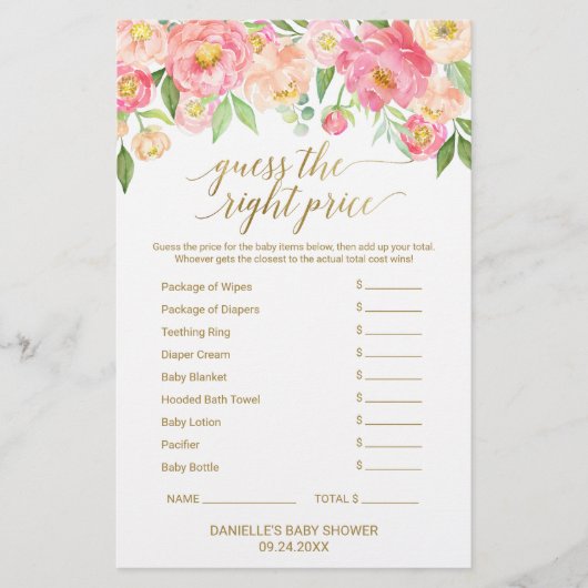 ピーチ&ピンクピーニーベビーワードスクランブル&プライスゲーム (正面)