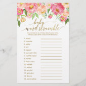 ピーチ&ピンクピーニーベビーワードスクランブル&プライスゲーム (裏面)