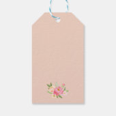 ピーチ&ピンク牡丹の花神バプテスマの恩恵を祝福 ギフトタグ (裏面)