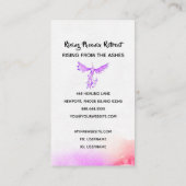 *~*ピーチ·ピンク·ヴグラデーションィレット·フェザーズ·フェニックス 名刺 (裏面)