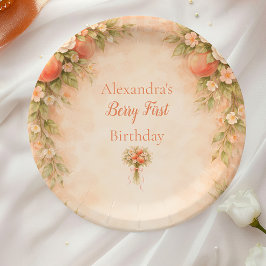 ピーチ フラワーガーデン ファーストバースデー 1歳の誕生日 ペーパープレート
