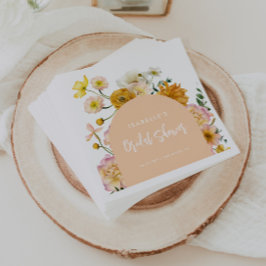 ピーチ フローラル アーチ ブライダル シャワー スタンダードカクテルナプキン