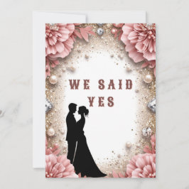 🌸 ピーチ フローラル ゴールド 結婚式 スプリング テーマ 💖 招待状
