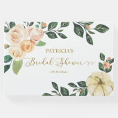 ピーチ フローラル パンプキン 秋のブライダルシャワー ゲストブック (正面)