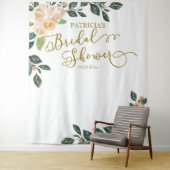 ピーチ フローラル パンプキン 秋のブライダルシャワー 背景 タペストリー (インサイチュ)