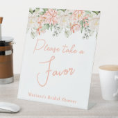 ピーチ フローラル ブライダル シャワー 記念品 台座サイン (インサイチュ)