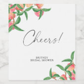 ピーチ - ブライダルシャワー おめでとう！ ワインラベル (シングルラベル)