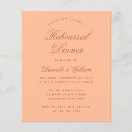 ピーチ&ブラウンバジェットリハーサルディナー招待状