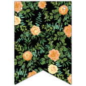 ピーチ&ブラックピーニー&バラフローラ結婚ズ バンティングフラッグ (第2の旗)