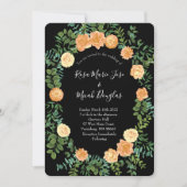 ピーチ&ブラックピーニー&バラフローラ結婚ズ 招待状 (正面)