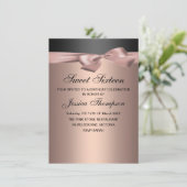 ピーチ&ブラックボウスウィート16誕生日招待状 招待状 (スタンド正面)