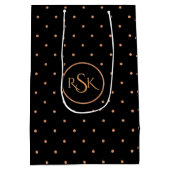 ピーチ&ブラック水玉模様モノグラム ミディアムペーパーバッグ (裏面)