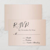 ピーチ ブラッシュ クリーム 結婚式 RSVP エンクロージャーカード (正面/裏面)